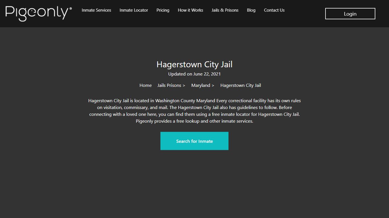 Hagerstown City Jail Inmate Lookup | Maryland
